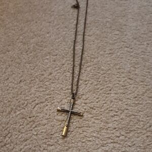 Gold and Silver Cross Necklace